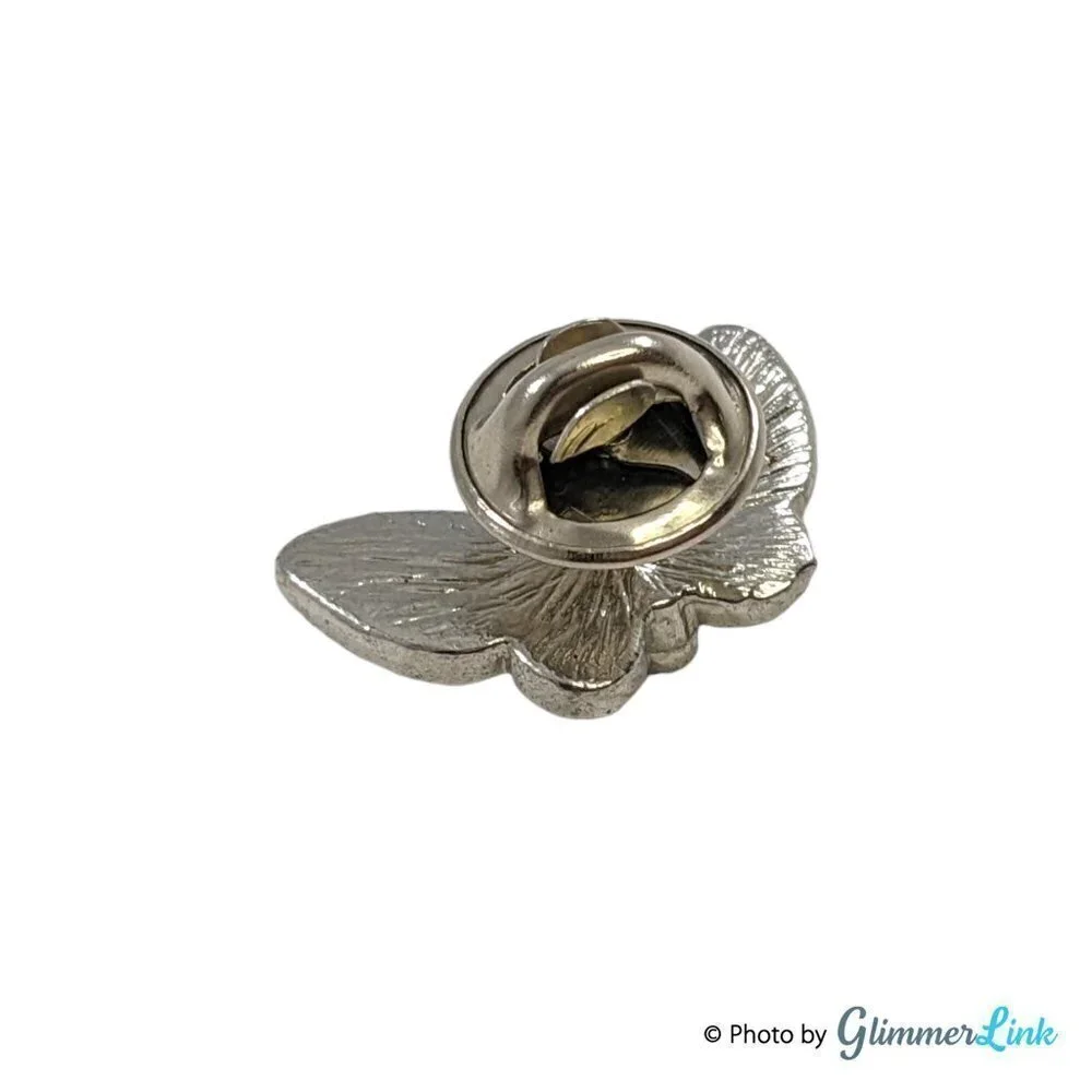 Dainty Blue & Green Enameled Rhinestones Butterfly Pin
